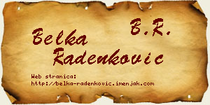 Belka Radenković vizit kartica